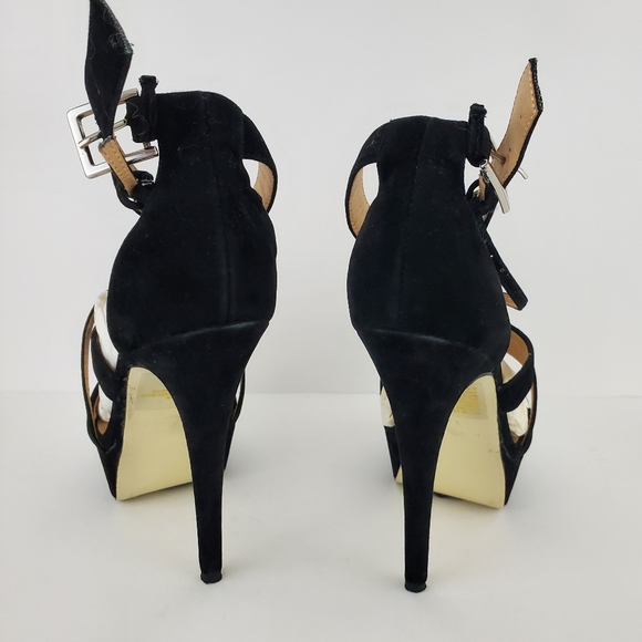 IOB Colin Stuart Strappy Velvet Platform Pumps 6.5 - Picture 3 of 11